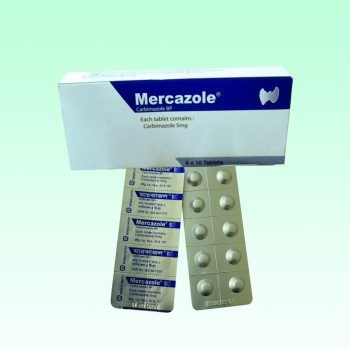 Mercazole 5mg Tablet 10's Strip Mercazole 5mg Tablet 10's Strip
